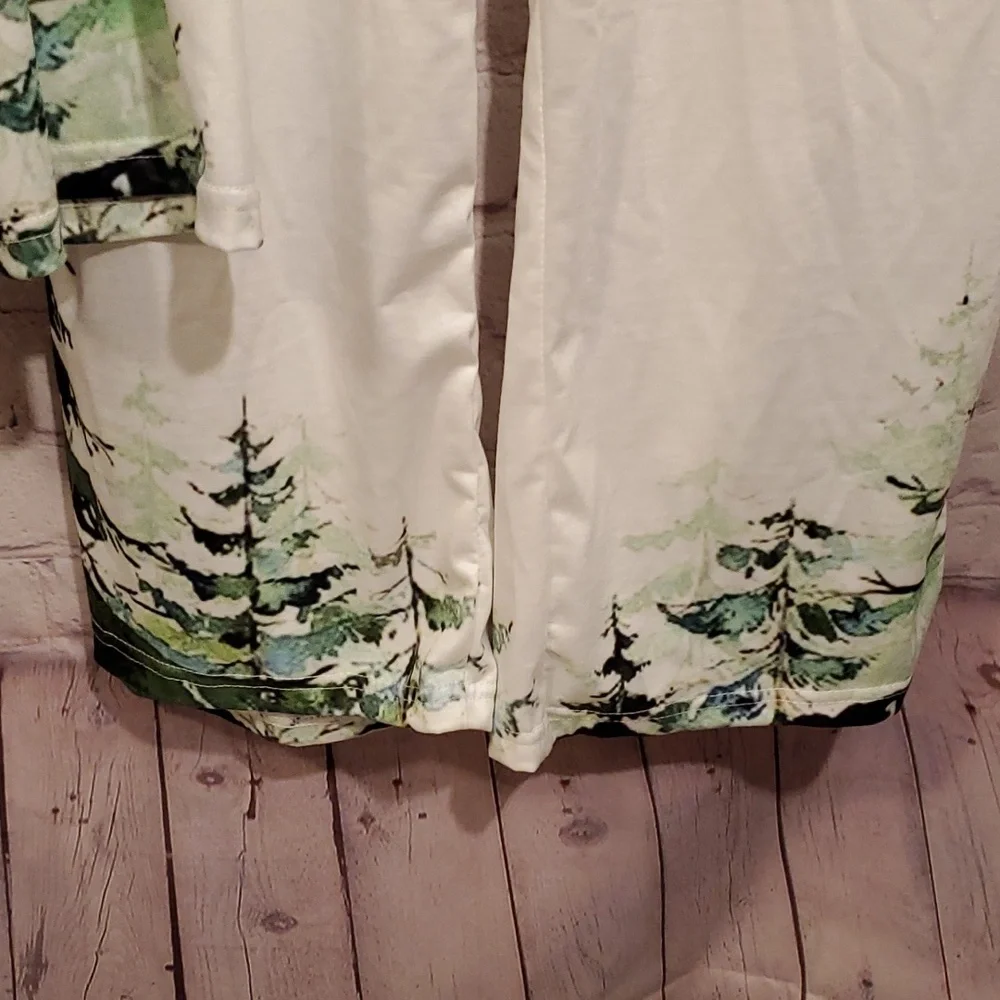 OUKU Two-Piece Lounge Set Adventure Pine Tree Print Casual V-Neck Long Sleeve